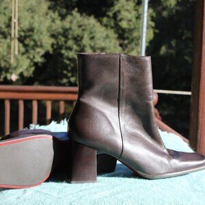 NINEWEST LEATHER SQUARE TOE ANKLE BOOTS Size 11